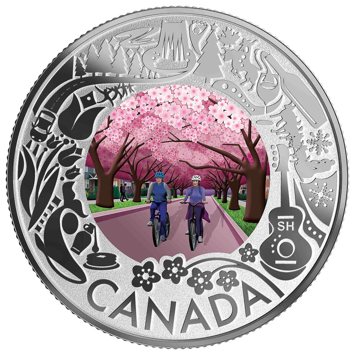 2019 $3 Celebrating Canadian Fun and Festivities: Cherry Blossom - Pure Silver Coin Default Title