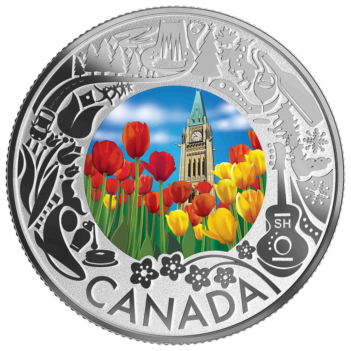 2019 $3 Celebrating Canadian Fun and Festivities: Tulips - Pure Silver Coin Default Title