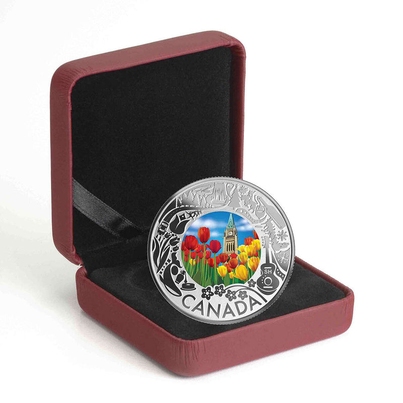 2019 $3 Celebrating Canadian Fun and Festivities: Tulips - Pure Silver Coin Default Title