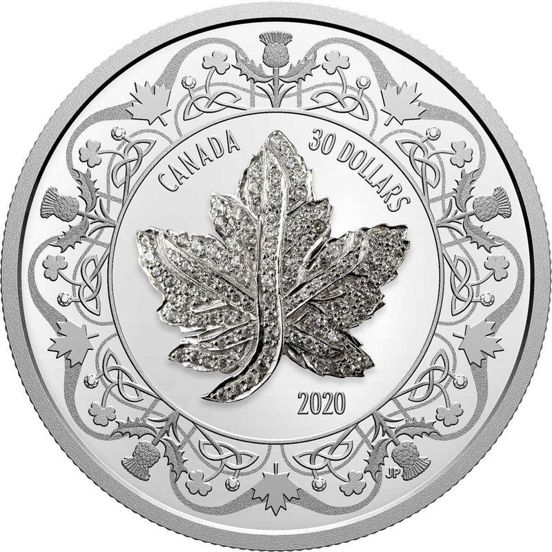 2020 $30 Canadian Maple Leaf Brooch Legacy - Pure Silver Coin & Pendant Set Default Title