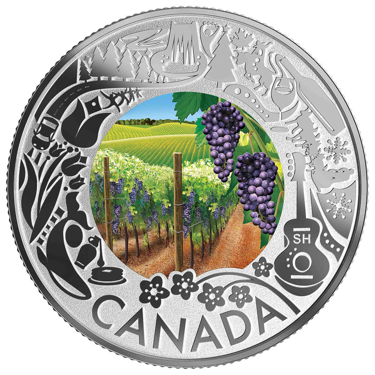 2019 $3 Celebrating Canadian Fun and Festivities: Wine Tasting - Pure Silver Coin Default Title