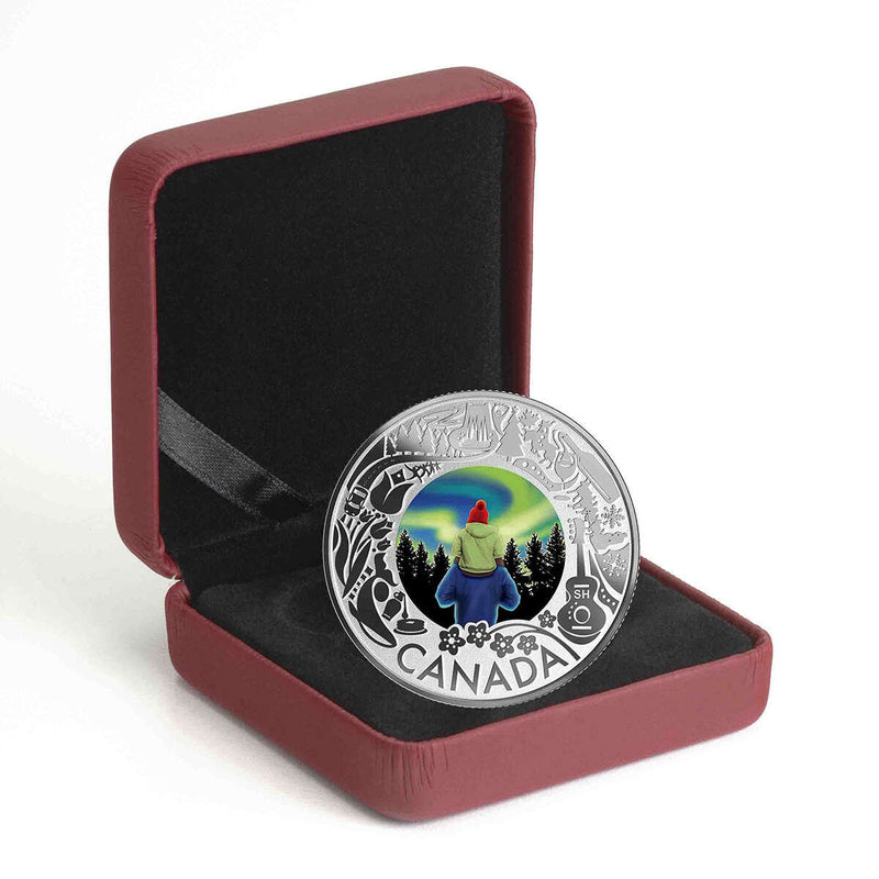 2019 $3 Celebrating Canadian Fun and Festivities: Aurora Borealis - Pure Silver Coin Default Title