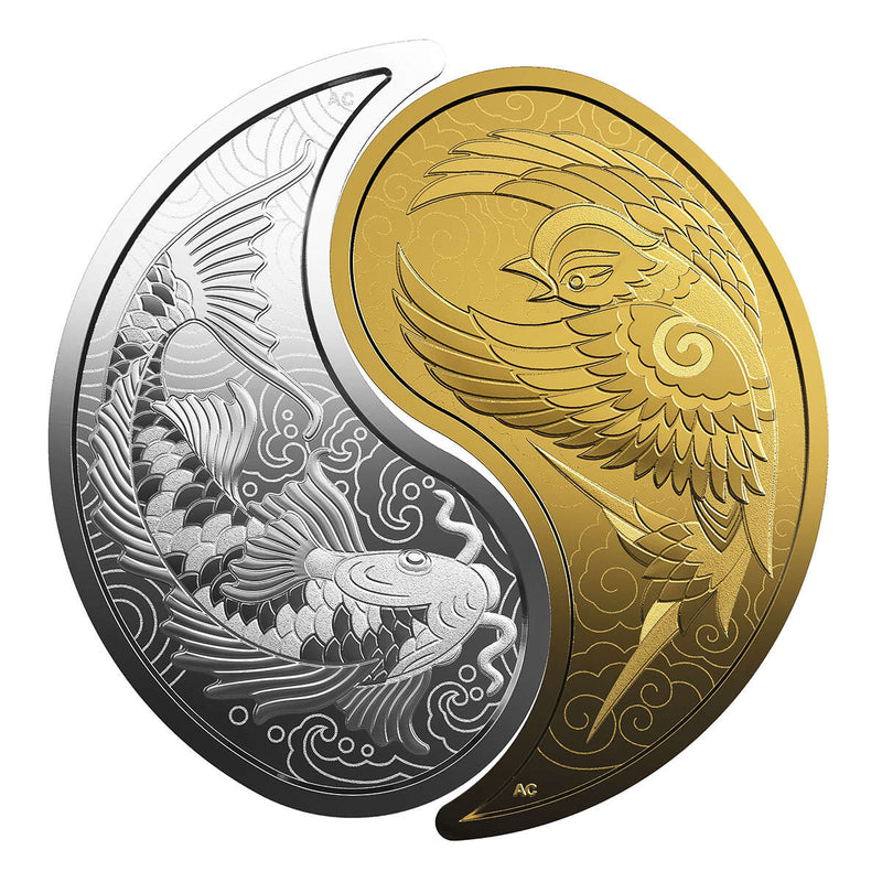 2019 $10 and $200 Yin and Yang - Pure Silver and Gold 2-Coin Set Default Title