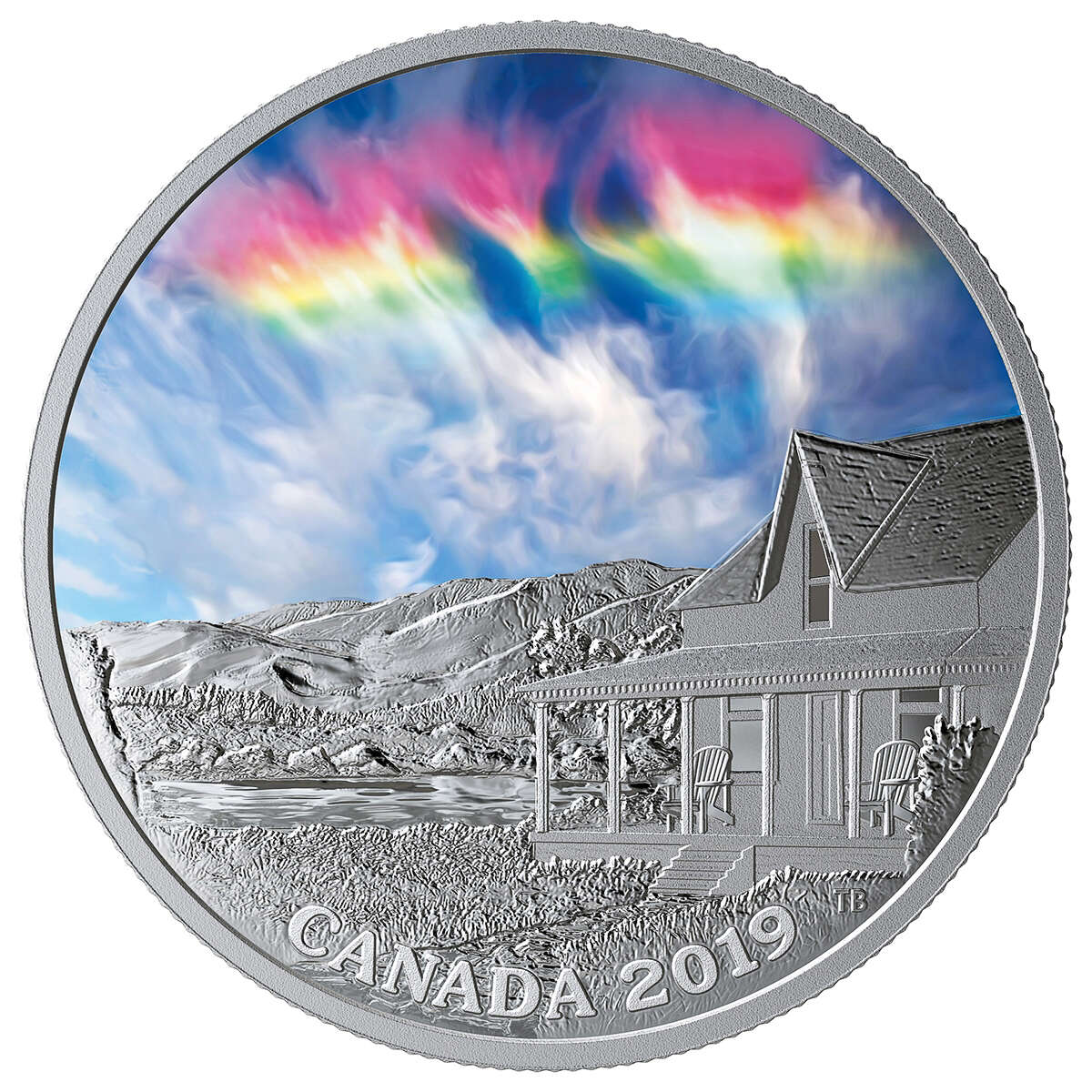 2019 $20 Sky Wonders: Fire Rainbow - Pure Silver Coin with Flashlight