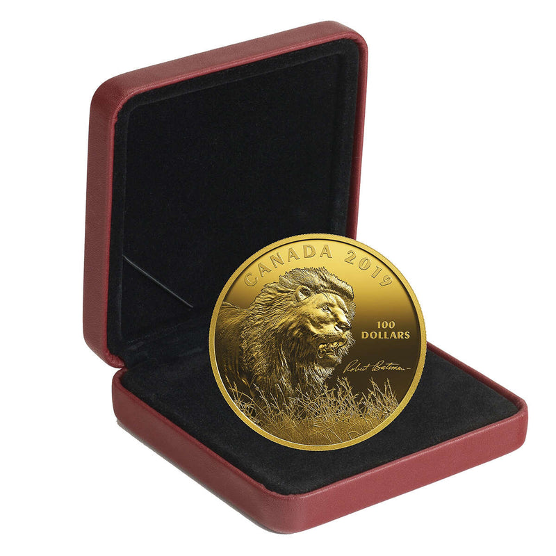 2019 $100 Robert Bateman: Into the Light - Lion - Pure Silver Coin Default Title
