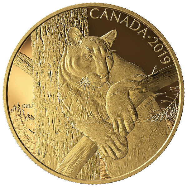 2019 $350 Canadian Wildlife Portraits: The Cougar - Pure Gold Coin Default Title