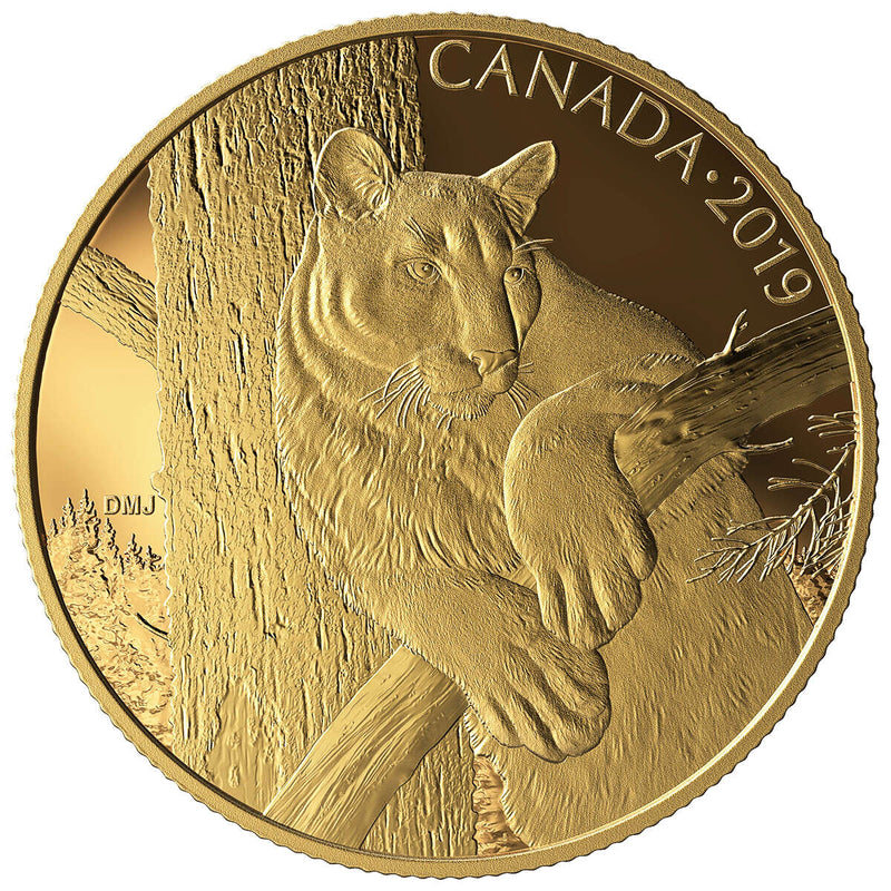 2019 $350 Canadian Wildlife Portraits: The Cougar - Pure Gold Coin Default Title