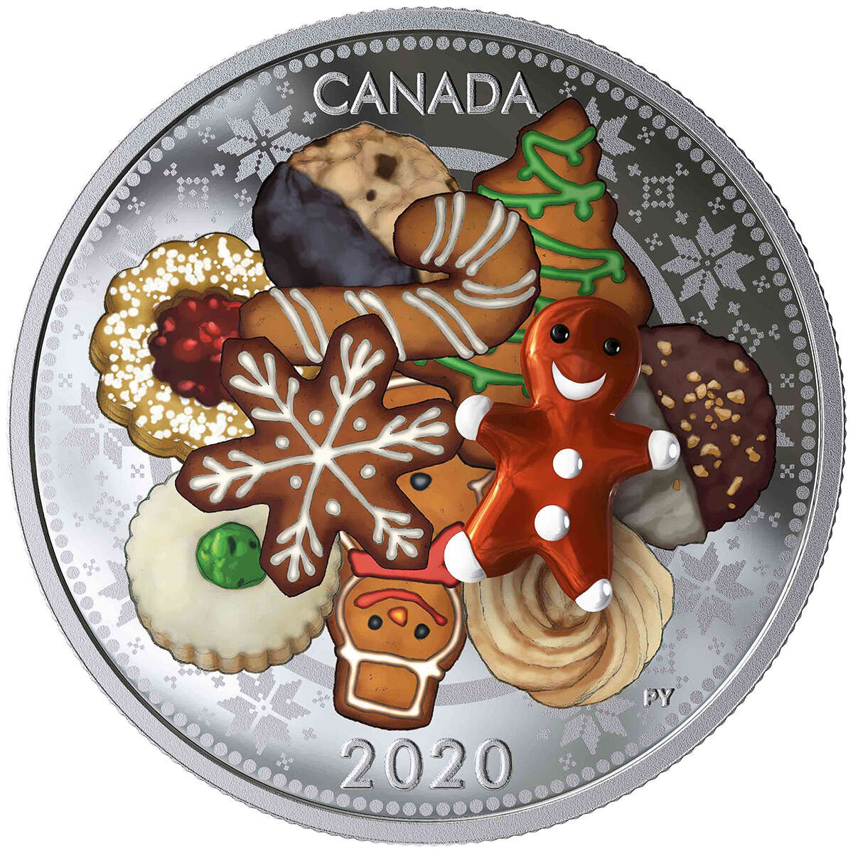 2020 $20 Holiday Cookies - Pure Silver Coin with Murano Glass Default Title