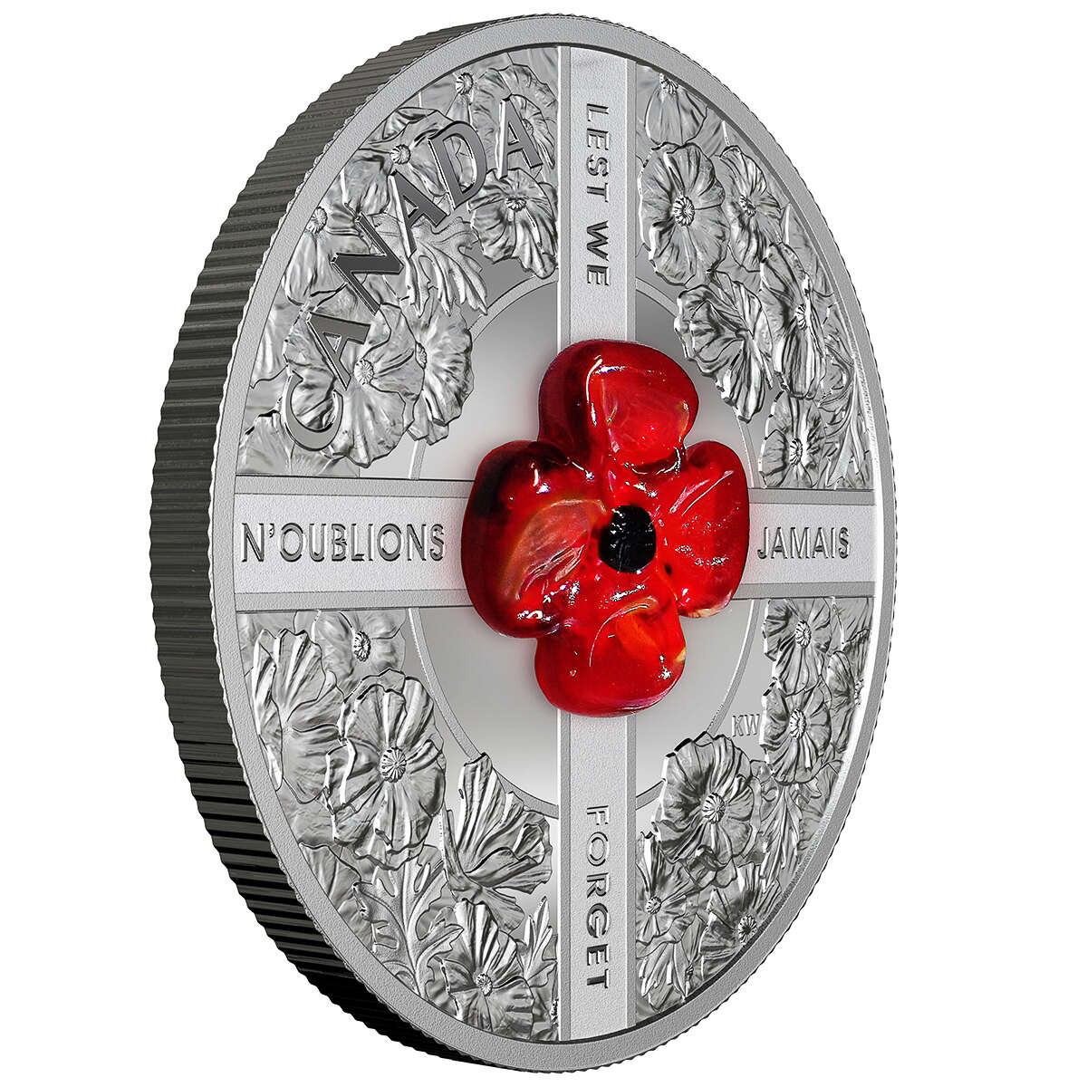 2019 $20 Lest We Forget - Pure Silver Coin with Murano Glass Default Title