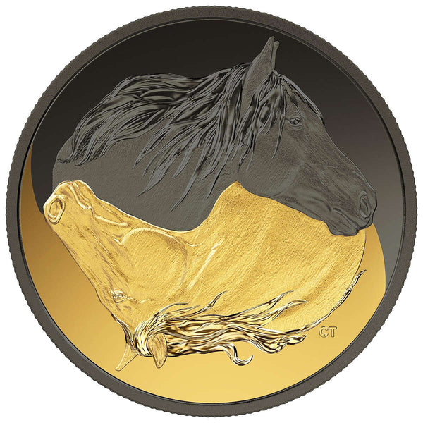 2020 $20 Black and Gold: The Canadian Horse - Pure Silver Coin