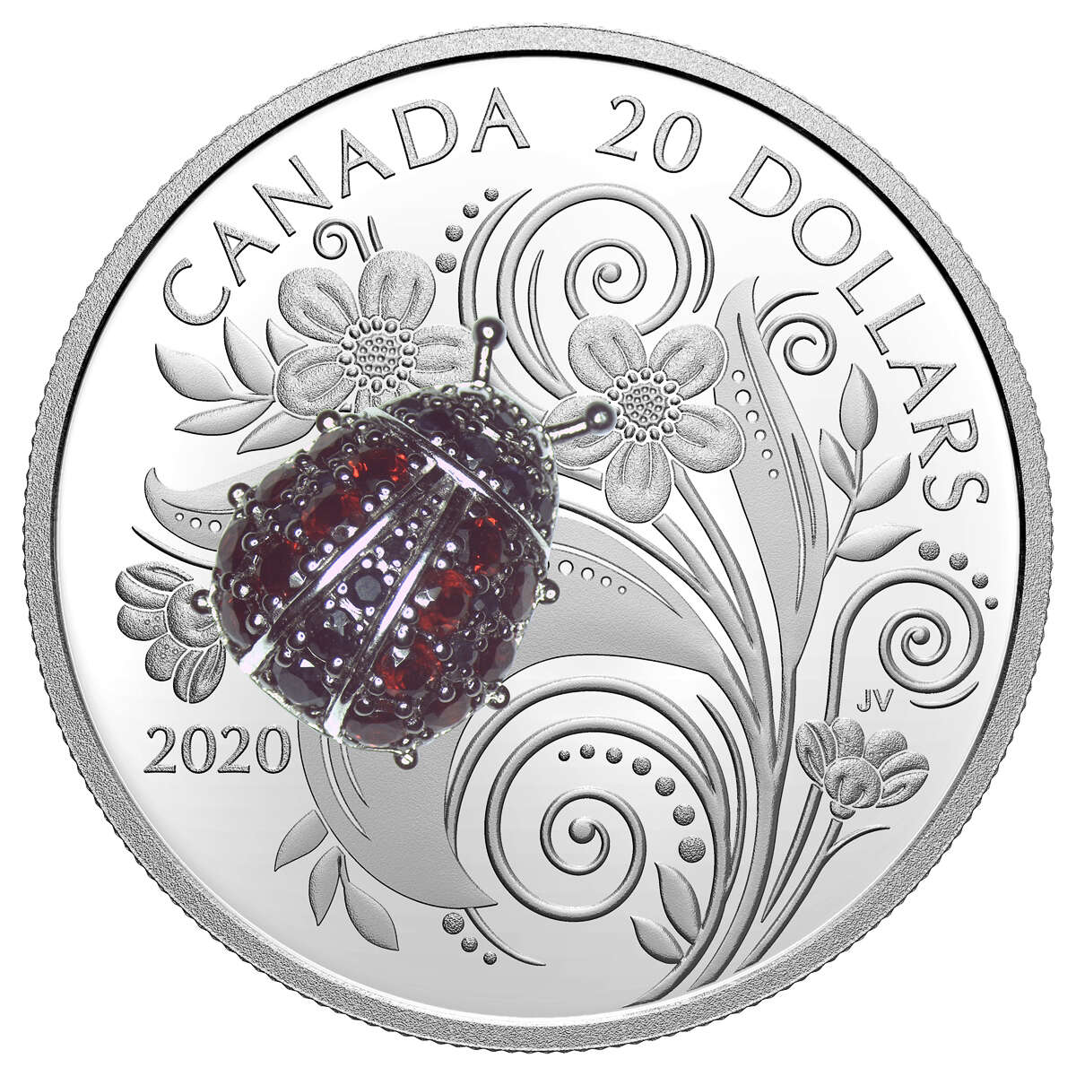 2020 $20 Bejewelled Bugs: Ladybug - Pure Silver Coin Default Title