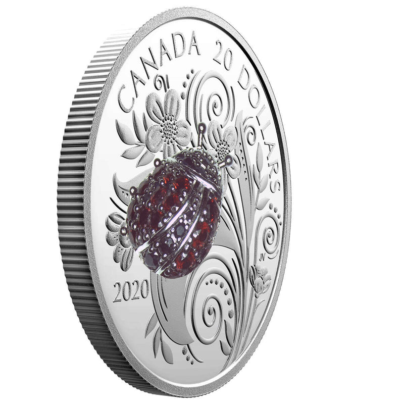 2020 $20 Bejewelled Bugs: Ladybug - Pure Silver Coin Default Title