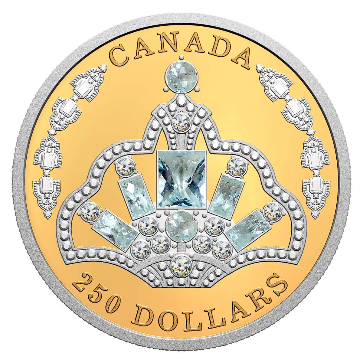 2020 $250 Her Majesty Queen Elizabeth II's Brazilian Aquamarine Tiara - Pure Gold Coin Default Title