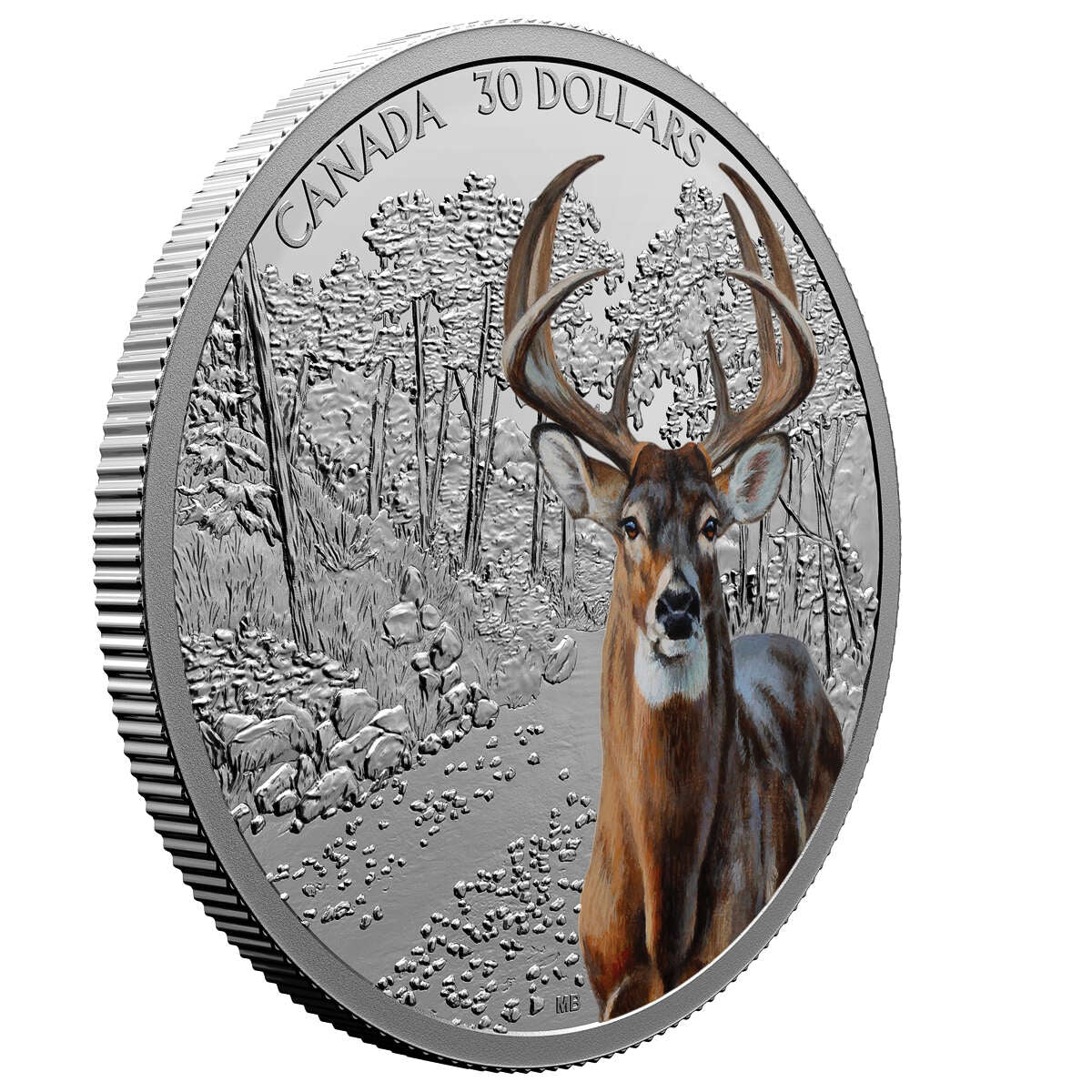 2021 $30 Imposing Icons: White-Tailed Deer - Pure Silver Coin (SINGLE) Default Title