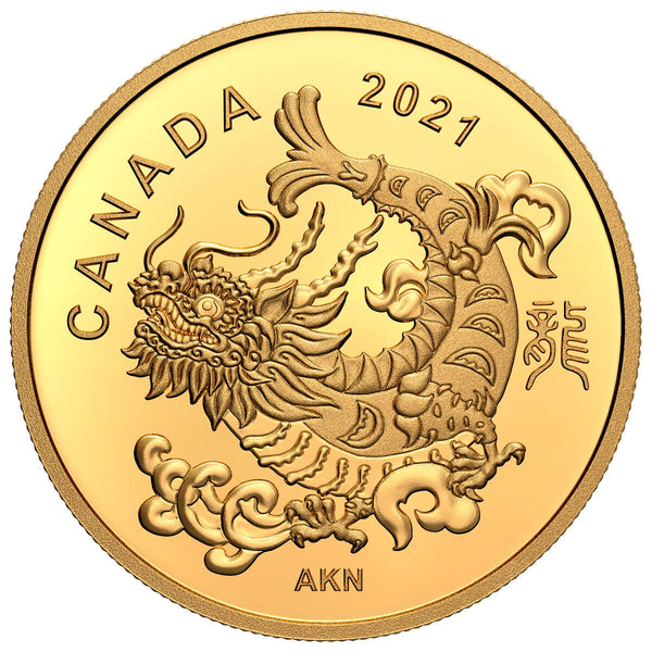2021 $8 Triumphant Dragon - Pure Gold Coin