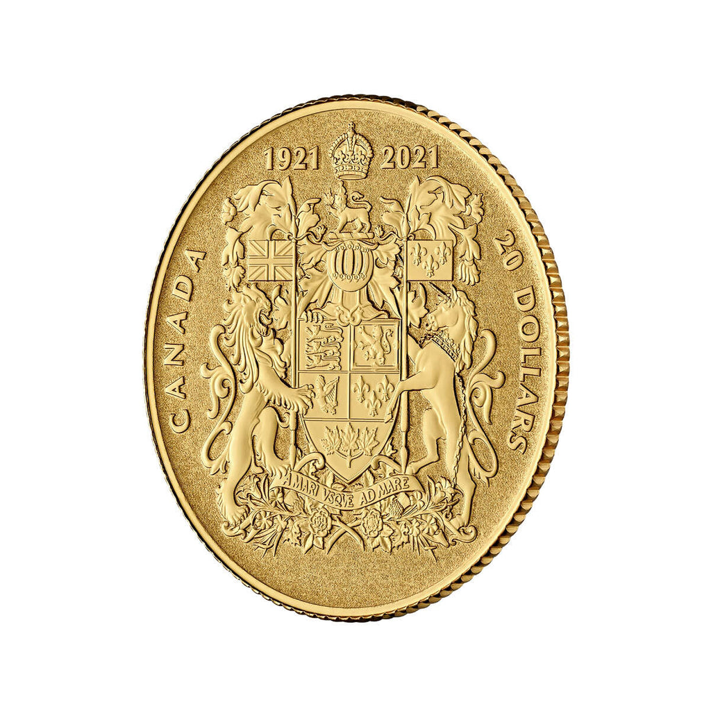 2021 $20 100th Anniversary of Canada's Coat of Arms - Pure Gold Coin