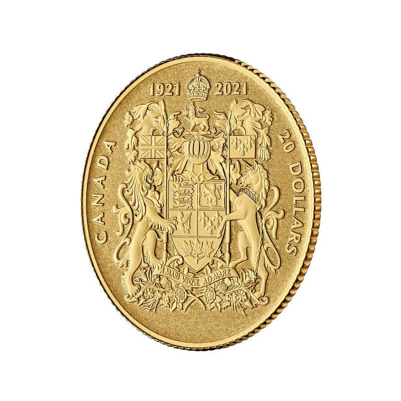2021 $20 100th Anniversary of Canada's Coat of Arms - Pure Gold Coin Default Title