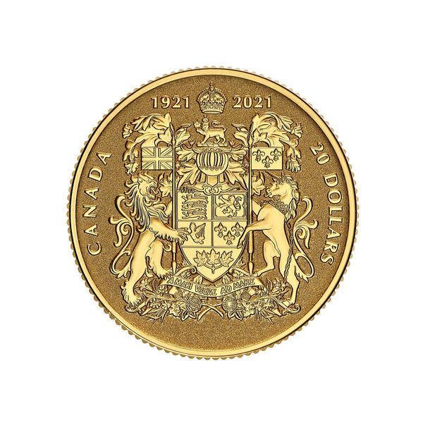 2021 $20 100th Anniversary of Canada's Coat of Arms - Pure Gold