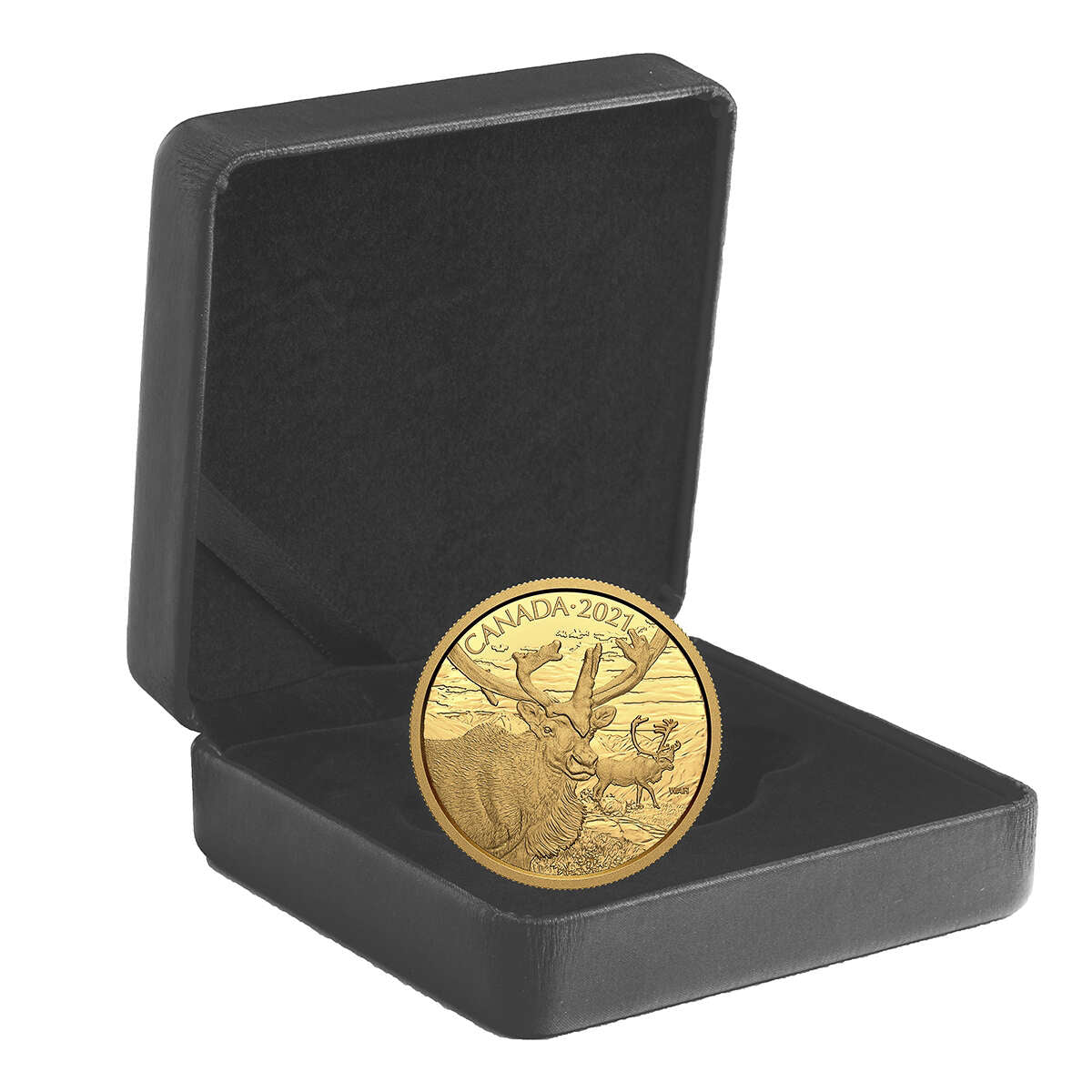 2021 $350 Canadian Wildlife Portraits: The Caribou - Pure Gold Coin