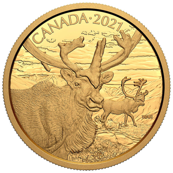2021 $350 Canadian Wildlife Portraits: The Caribou - Pure Gold Coin Default Title