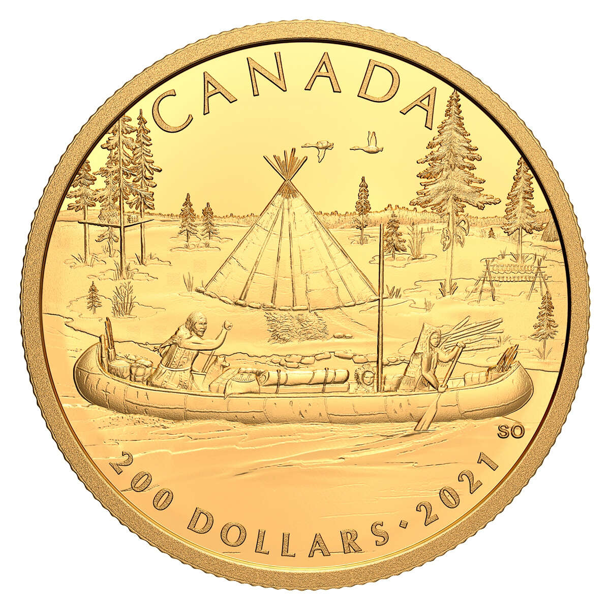 2021 $200 Early Canadian History: The Fur Trade - Pure Gold Coin Default Title