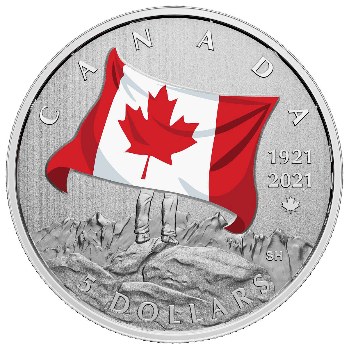 2021 $5 Moments to Hold: 100th Anniversary of Canada's National Colours - Pure Silver Coin Default Title