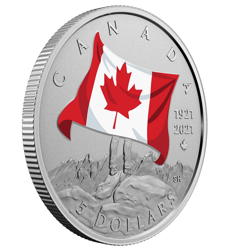 2021 $5 Moments to Hold: 100th Anniversary of Canada's National Colours - Pure Silver Coin Default Title