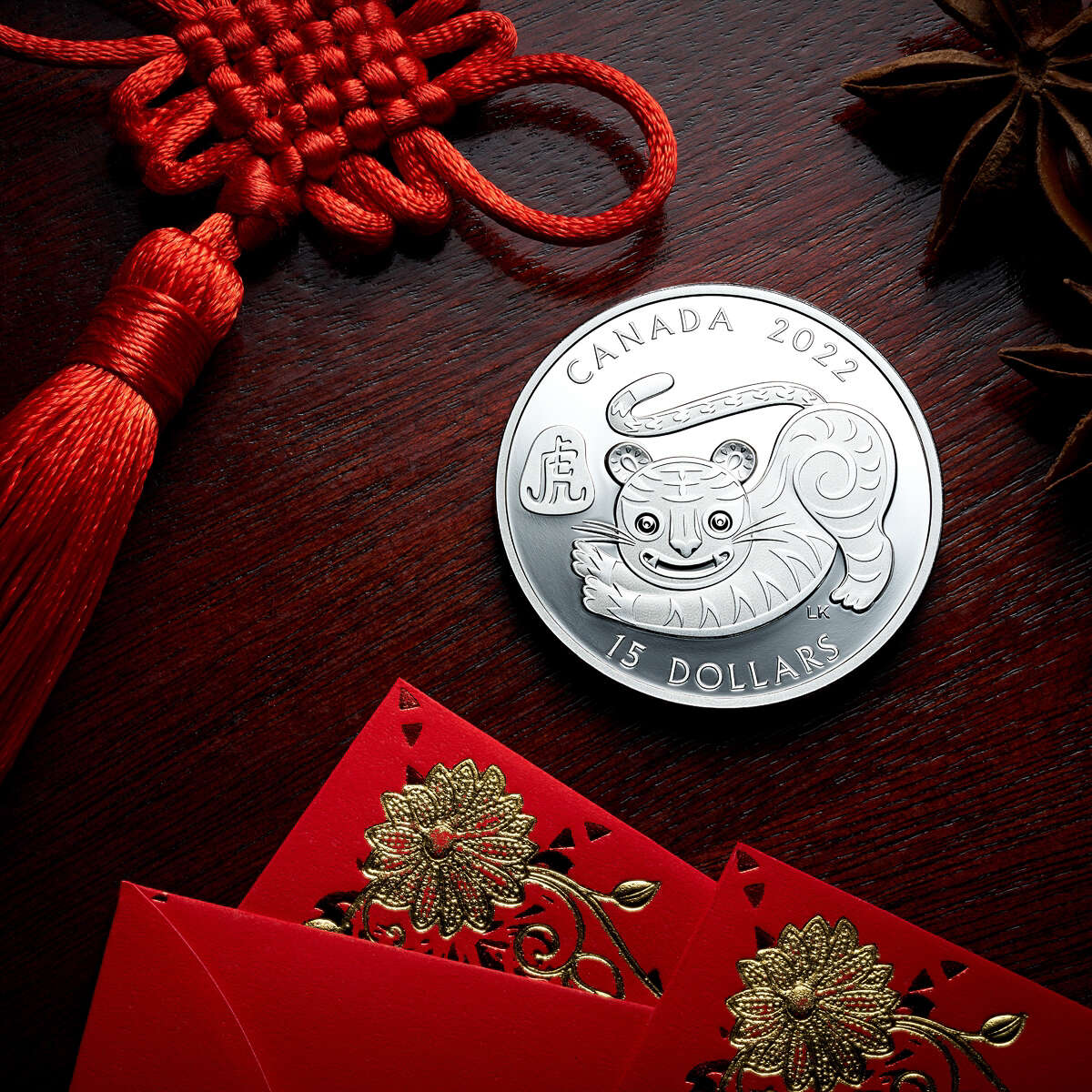 2022 $15 Lunar Year of the Tiger - Pure Silver Coin