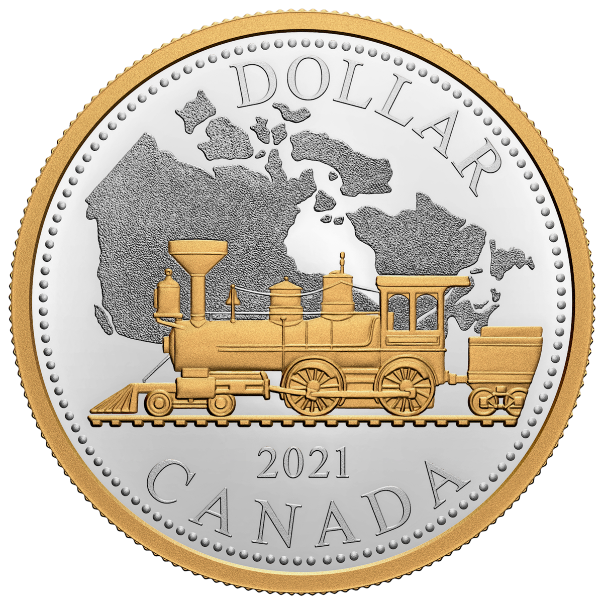 2021 $1 Renewed Silver Dollar: 140th Anniversary of the Trans-Canada Railway - Pure Silver Coin