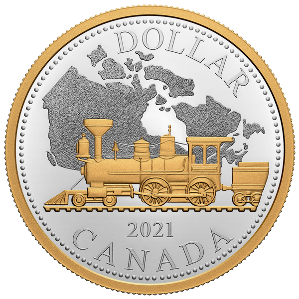 2021 $1 Renewed Silver Dollar: 140th Anniversary of the Trans-Canada Railway - Pure Silver Coin