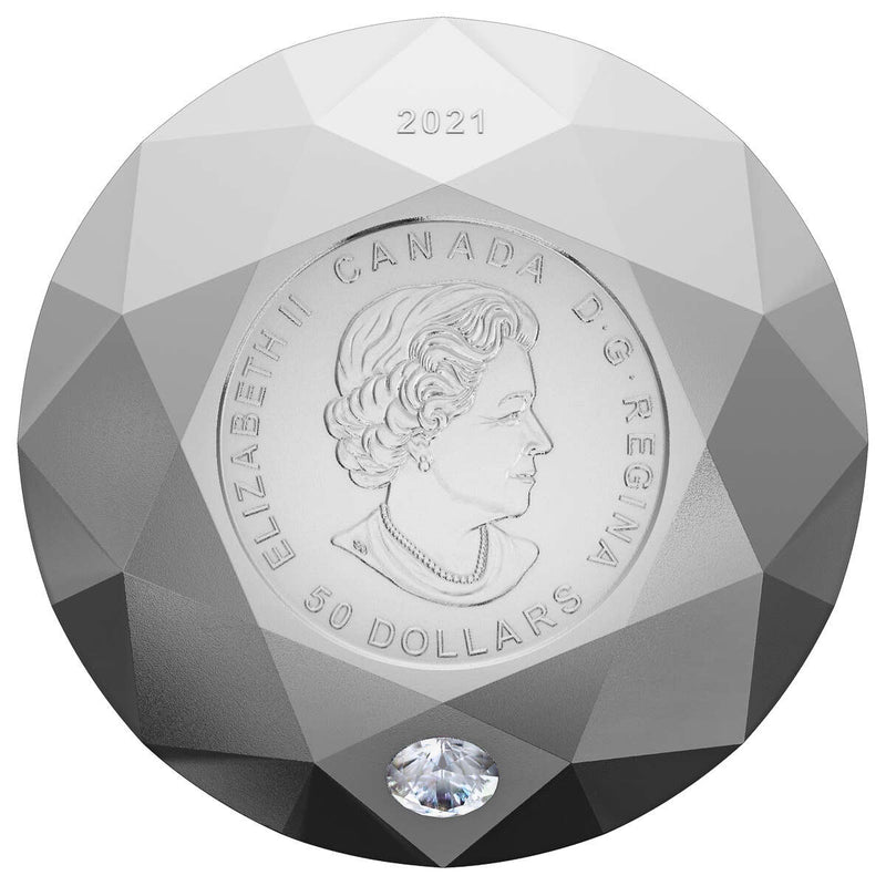 2021 $50 Forevermark Black Label Round Diamond - Pure Silver Diamond-Shaped Coin Default Title