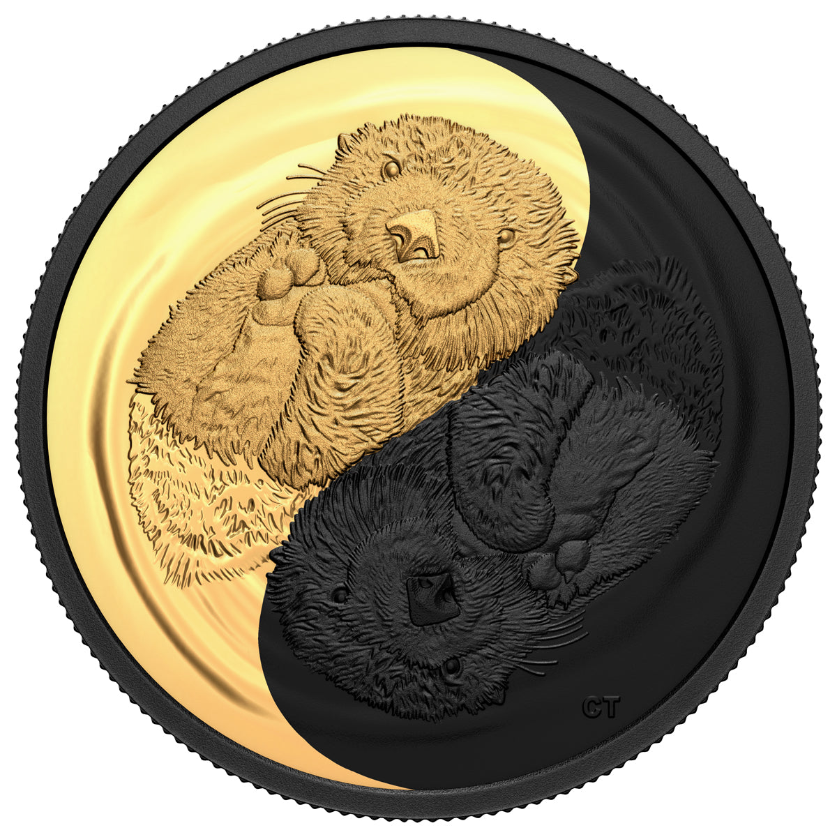 2022 $20 Black and Gold: The Sea Otter - Pure Silver Coin