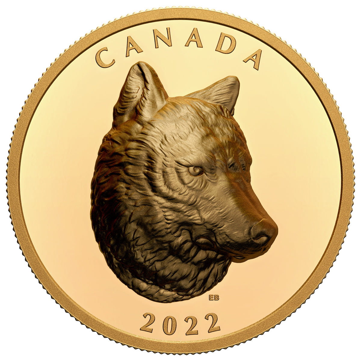 2022 $250 Timber Wolf - Pure Gold Coin