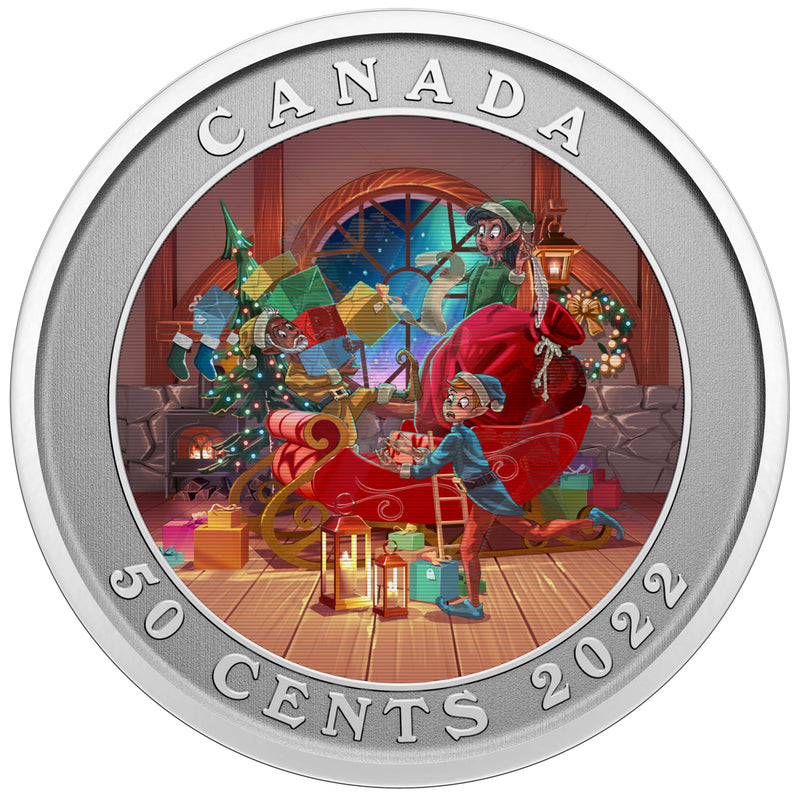 2022 50 Cent Santa's Sleigh Lenticular Coin
