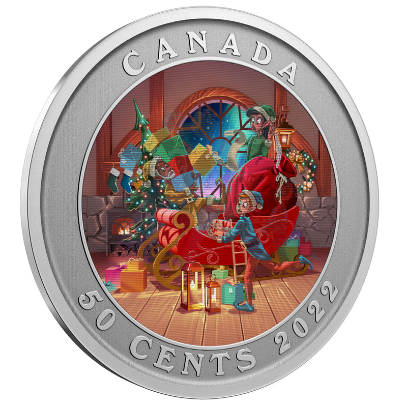2022 50 Cent Santa's Sleigh Lenticular Coin