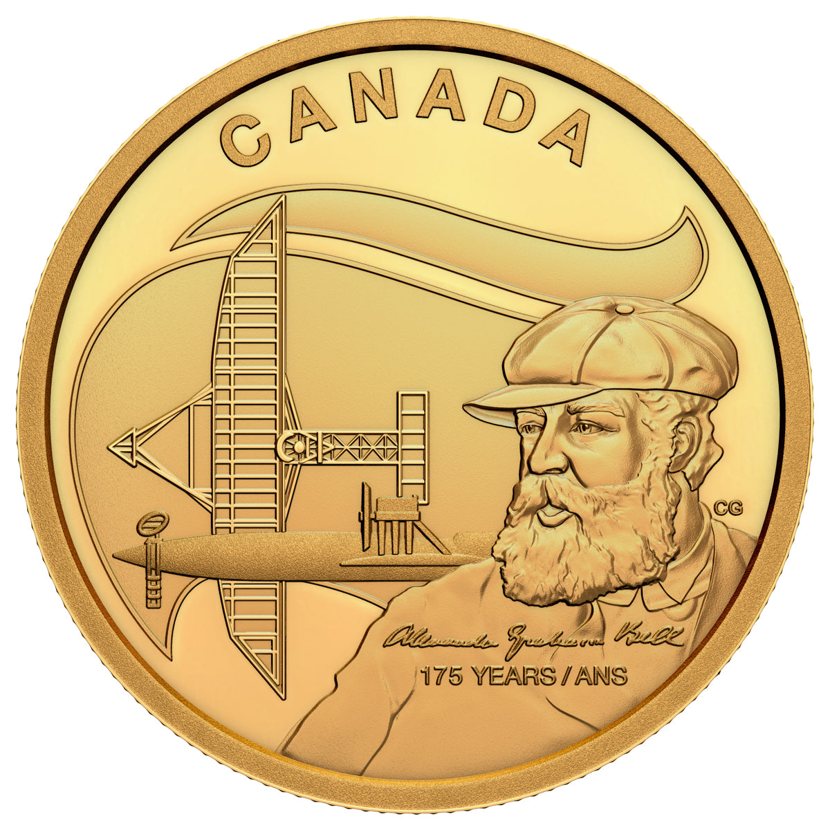 2022 $200 175th Anniversary of the Birth of Alexander Graham Bell - Pure Gold Coin