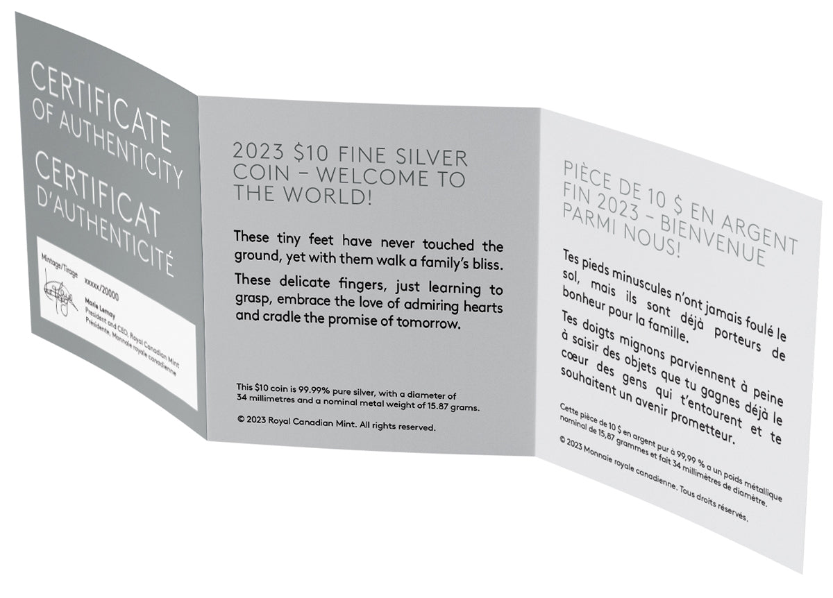 2023 $10 Welcome to the World - Pure Silver Coin