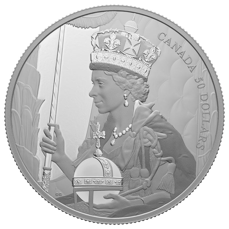 2022 $50 Queen Elizabeth II's Coronation - Pure Silver Coin