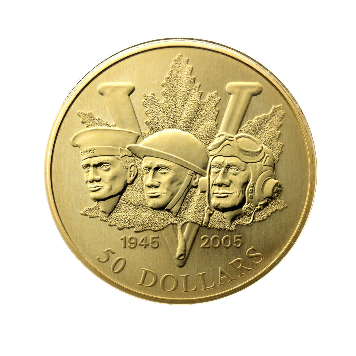 2005 $50 End of Second World War, 60th Anniversary - 14-Kt Gold Coin