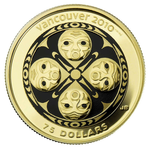 2008 $75 Vancouver 2010 Olympic Winter Games: Four Host First Nations - 14-kt. Gold Coin Default Title