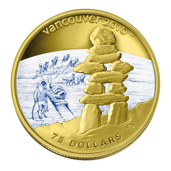 2008 $75 Vancouver 2010 Olympic Winter Games: Inukshuk - 14-kt. Gold Coin Default Title