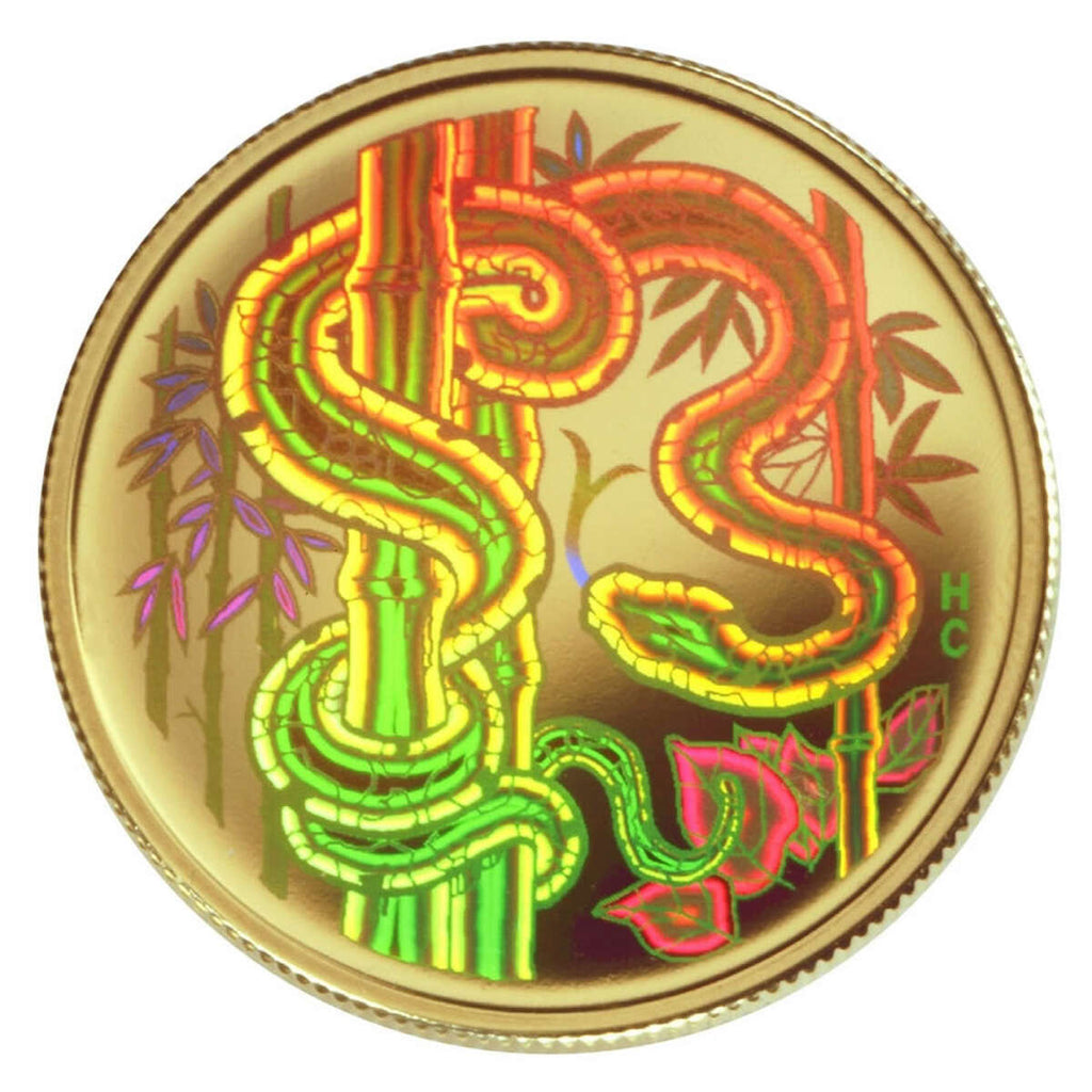 2001 $150 Year of the Snake - 18-kt. Gold Hologram Coin