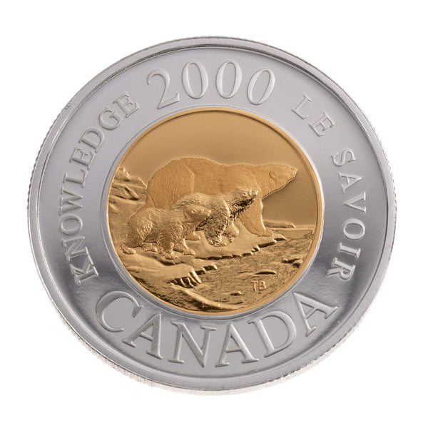 2000 $2 Path of Knowledge: Polar Bears - 22kt. Gold Coin