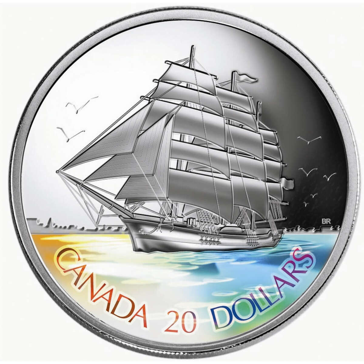 2005 $20 Tall Ships: Three-Masted Ship - Pure Silver Coin Default Title