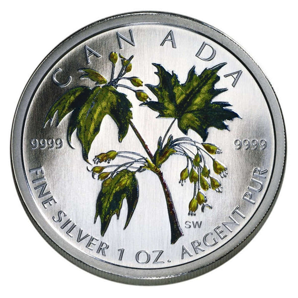 2003 $5 Coloured Maple Leaf: Summer - Pure Silver Coin Default Title