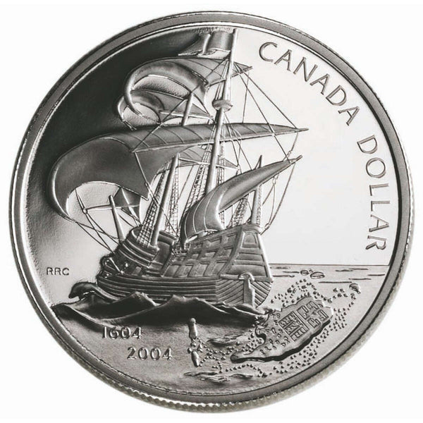 2004 $1 French Settlement, 400th Anniversary - Pure Silver Dollar Proo