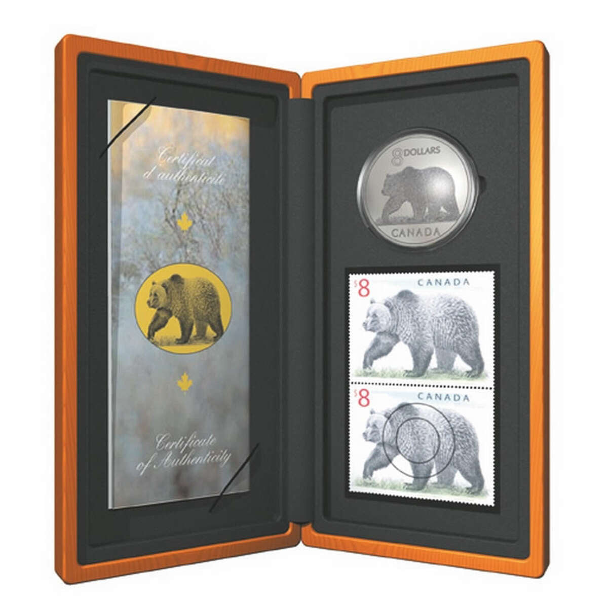 2004 $8 Great Grizzly - Sterling Silver Coin and Stamp Set Default Title