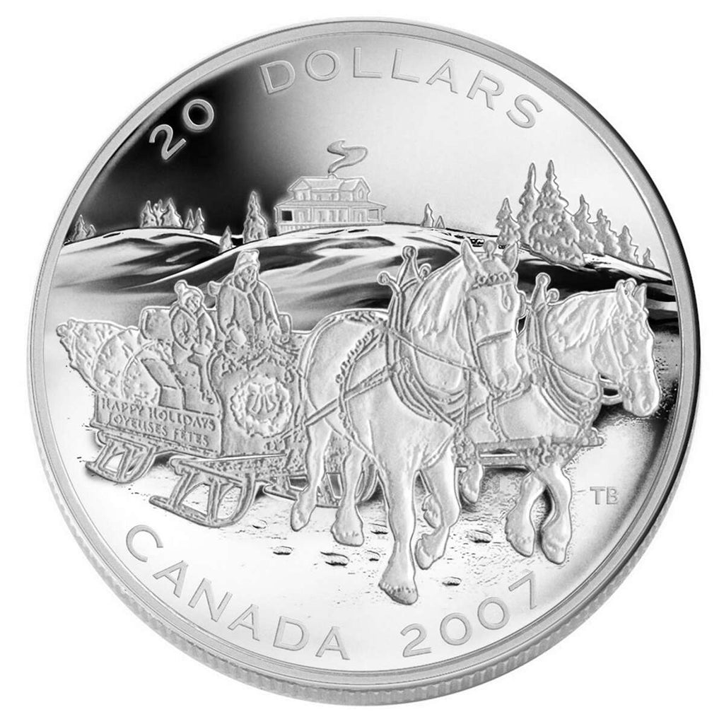 2007 20 Holiday Sleigh Ride Pure Silver Coin