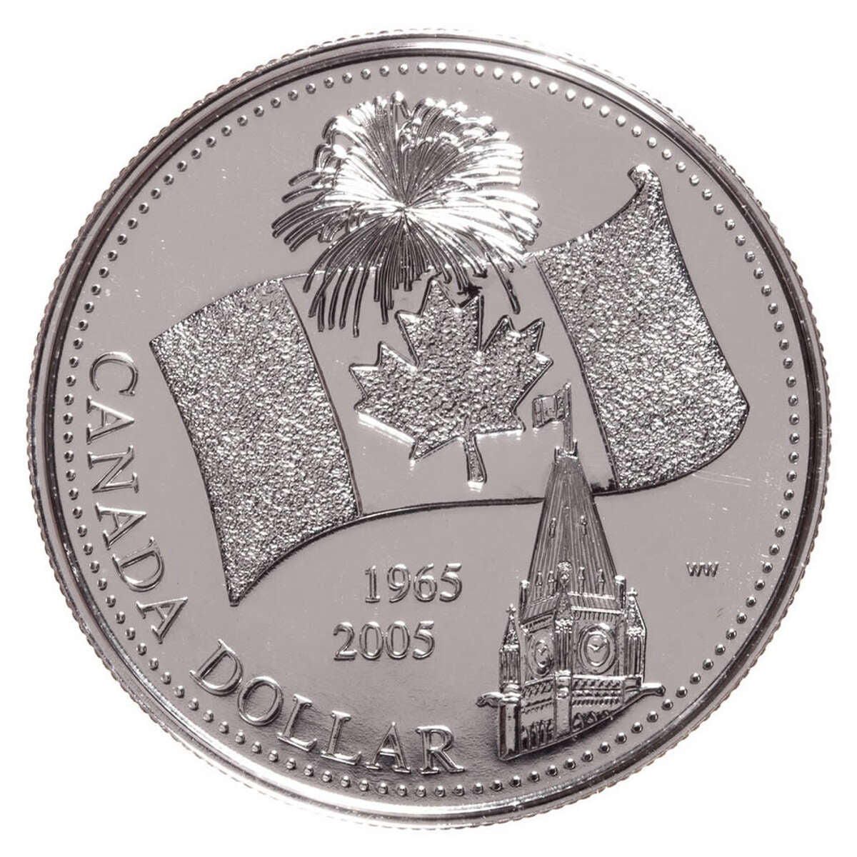 2005 $1 Canadian Flag, 40th Anniversary - Pure Silver Dollar B.U. Default Title