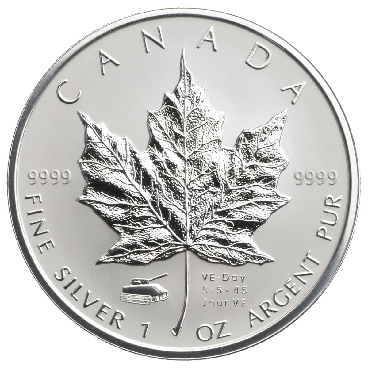 2005 $5 Maple Leaf V-E Day Privy - 1oz Pure Silver Coin Default Title